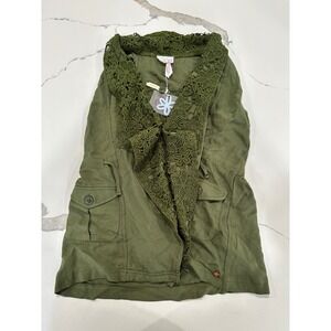 435 Matilda Jane Olive Green Sleeveless  Vest Lace Trim Kids Size‎ 10